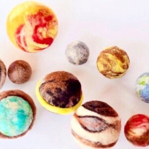 Small Sized Solar System in a Bag, Needle Felted Planets, Teacher Gift ...