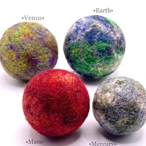 Medium Sized Solar System Set in a Bag • Needle Felted Wool Sculptures ...