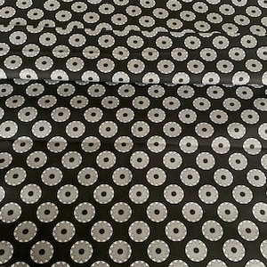4 Yards Vintage Semi-Sheer Cotton Fabric with Black Gray and White Design Made by Wamsutta 45 Inches Wide  2 Pieces