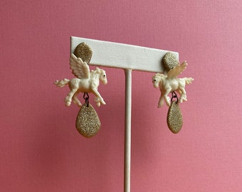 Pegasus Dangles - Gold Glitter!