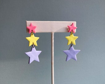 Star Dangles - Pink, Yellow, Purple