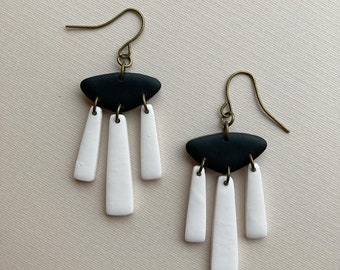 Black and White Sunrise Earrings