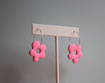 Flower Power Hoops - Pink