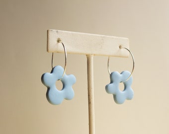 Flower Power Hoops - Sky Blue