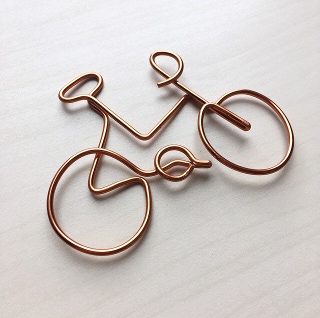 Handmade rose Gold Pictured Wire Love Tandem Bike. Wire Art, Scandi, Wall  Sign, Wall Decor, Bike Lover. 