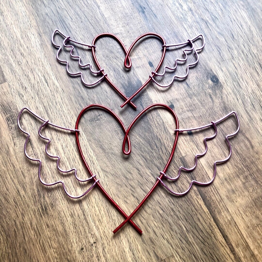 Handmade Wire Heart With Wings Wall Sign. Wire Art Wire Etsy