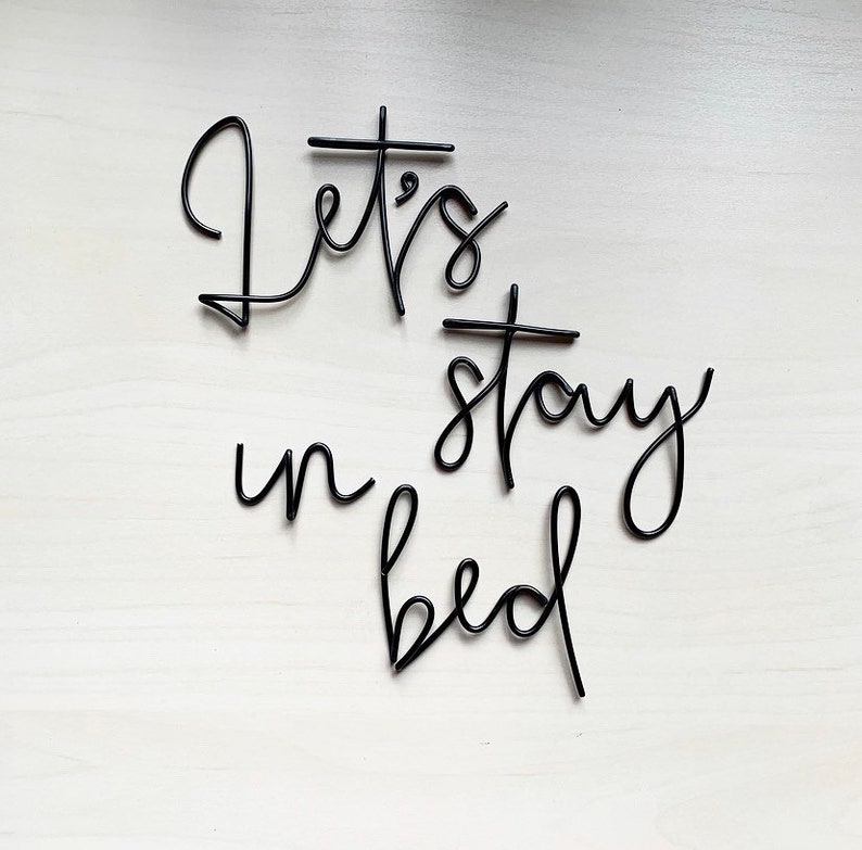 Handmade Wire Words 'let's Stay in Bed'. Etsy UK