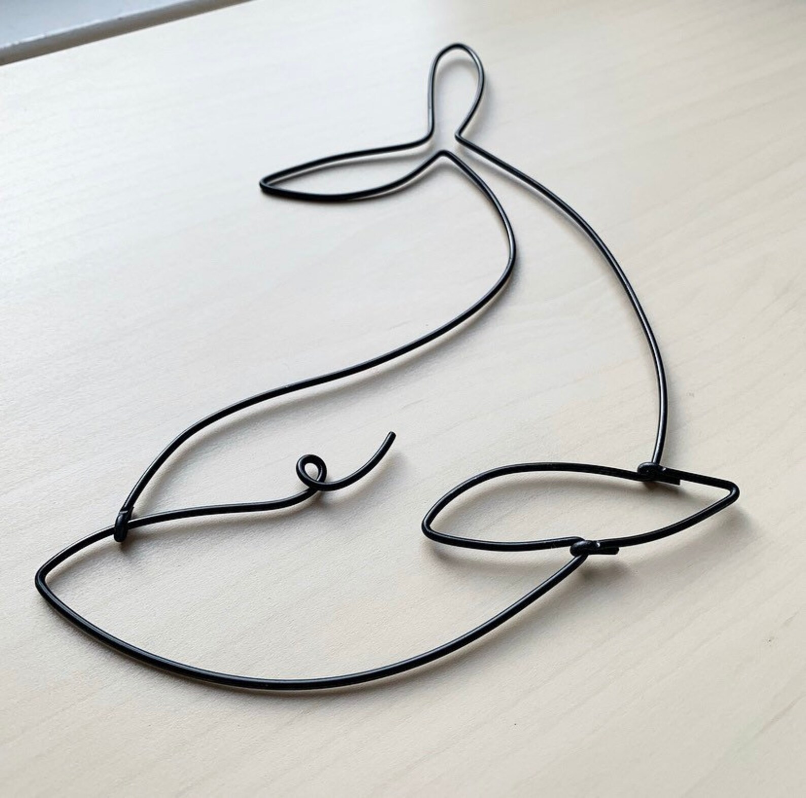 Handmade black Pictured Wire Whale. Wire Art Scandi Wall | Etsy