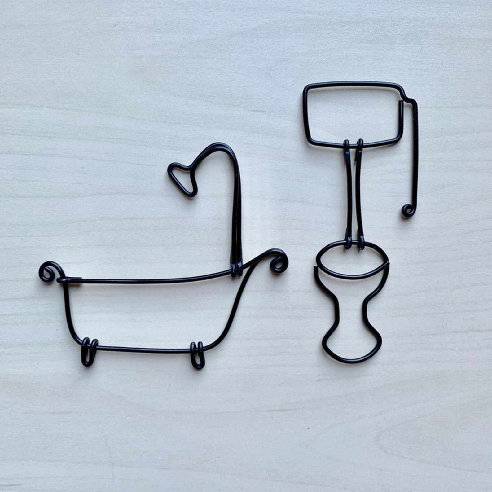 Handmade black Pictured Wire Bathroom Toilet Wall/door Etsy