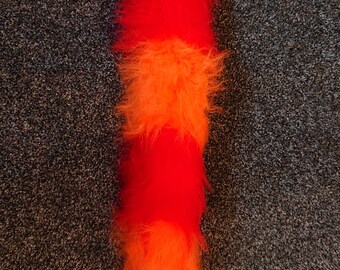 26" Red and Orange Stripy Chunky Cat Tail Cute Cosplay Fursuit Furry Costume