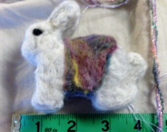 Felted Angora Rabbits, All natural fur from angora rabbits, Plush, soft, adorable, For kids, adults or cats or dogs.  Toys