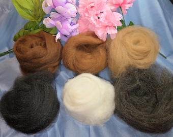 1oz +  100 % Alpaca Rovings in Multiple Colors – Triple Carded Fiber for Spinning & Felting