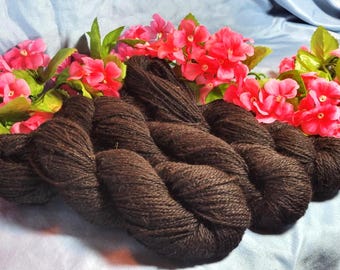 Alpaca Yarn: Black Natural Undyed 2-Ply DK Weight