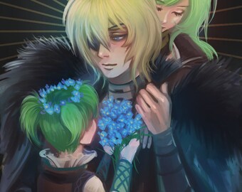 Forget me nots (fe3h dimileth blue lions art)