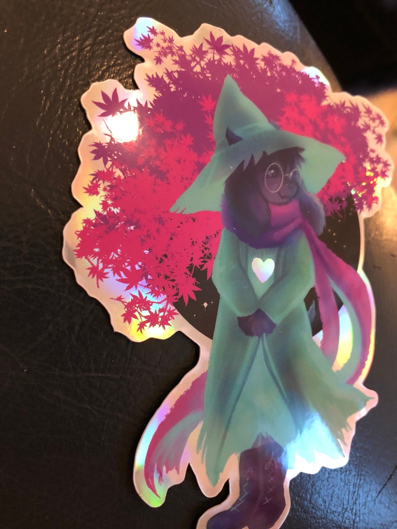 Power of Fluffy bois Holographic Ralsei sticker Delta rune image 3