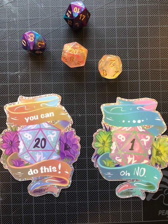 Dnd Dice Stickers holographic D20 Sticker Dungeons and Etsy