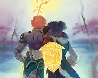 Spear and shield (fe3h sylvix blue lions art)