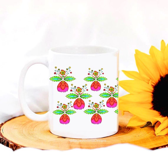 Spring Home Decor Gifts For Mom Pink Mug Floral Coffee Mugs Floral Home Decor Unique Coffee Mug Unique Mugs Floral Mug