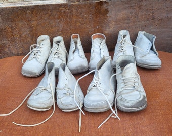 Five Pair Vintage Leather Baby Shoes for craft, art, re-purpose - SKU#05/10/24