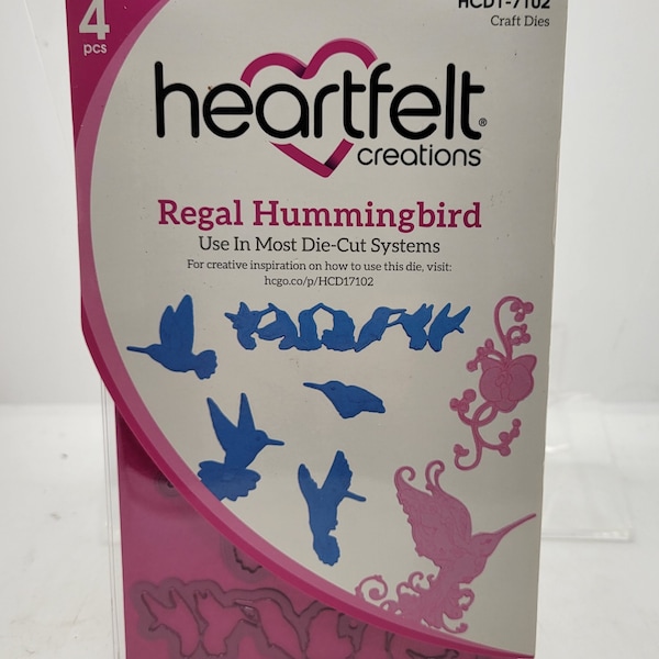 Heartfelt Creations Regal Hummingbird HCD1-7102 Craft Dies NIB