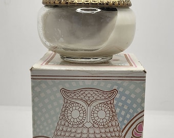 Vtg Avon Owl Fancy Skin Beauty Day Cream Collectible Avon Lidded Jar SKU#01/02/24