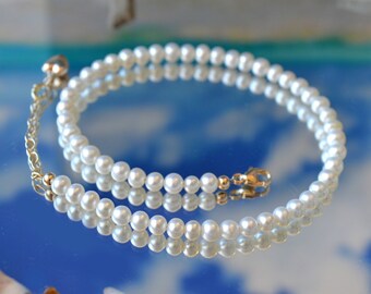 4.5 mm Freshwater Pearl and 14K Solid Yellow Gold Bracelet 9 to 10 Inches