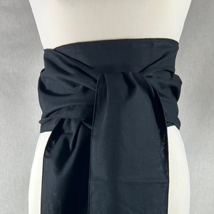 Black Sash, 12 ft. Long Renaissance Civil War Gothic Victorian Halloween Costume Pirate Sash, black 100% cotton sash,  handmade blacklilycat