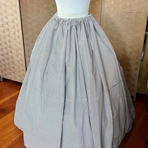 Black & White Stripe Skirt, Long Full Maxi Skirt, Pirate Wench Steampunk Floor Length Skirt, one size fits most BlackLilyCat handmade in USA