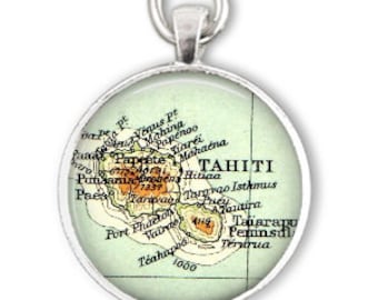 Tahiti personalized Christmas ornament, Bora Bora Key Chain, Custom husband gift, also available as a bottle opener keychain or map pendant