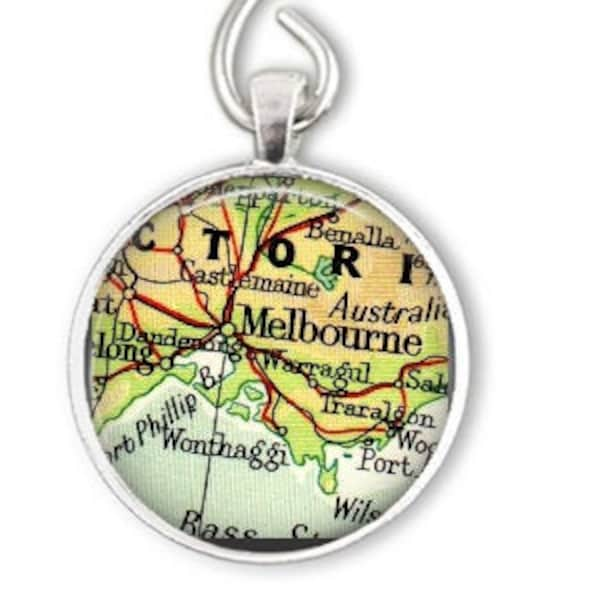 Melbourne Australia Map Ornament, Melbourne keychain, Australia Ornament, Melbourne Ornament, Study Abroad, Travel Ornament, Melbourne Gift