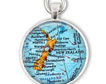 New Zealand Ornament, Bucket List Gift Idea, New Zealand Map Ornament or Keychain, Retirement Gift, Gifts Under 20, Best Friend Gifts