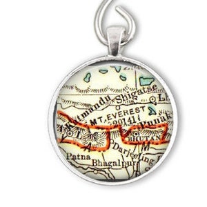 Mt Everest Map Ornament, Mt Everest Personalized Ornaments, Adventure Ornament, travel ornament, traveler gift, bucket List gift, man gift