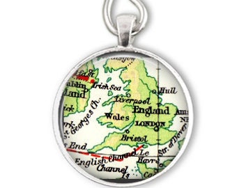 England Ornament, London United Kingdom Ornament, Wales Map Ornament Gift, Bristol, Liverpool, Travel Ornament, Brittish Isles Traveler gift