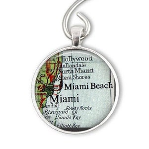 Miami Beach Ornament, Miami Ornament, Miami Florida Map Ornament, Friend Ornament, Best Friend Gift, Father In law Gift, Brother Ornament