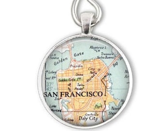 San Francisco Ornament, Map Ornament, Golden Gate Gift, California Christmas Ornament, San Francisco Travel Ornament, Gifts under 20