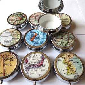 Trinket Boxes, Divided Pill Case, Purse Pill Box, Pocket Pill Box, Travel Pill Case, Small Jewelry Box, Personalized Trinket Box for Her