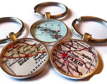 College graduation gift, CUSTOM Map Keychain gift, key chain for men, Custom Keychain, graduation keychain, Gifts for Best Friends,