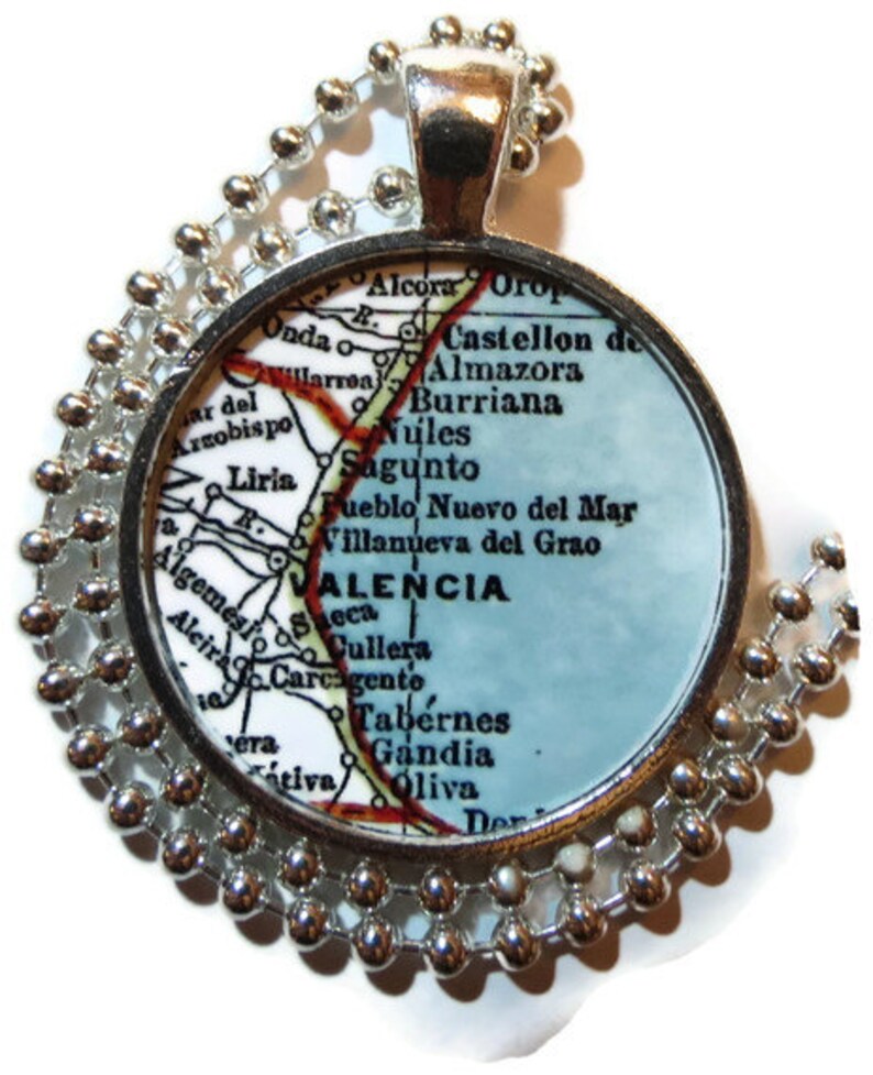 Valencia Necklace Pendant Charm: Spain Map Jewelry Charms - Etsy