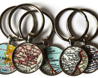 Personalized map keychain, Custom keychains, Fathers Day, Mens Gift, Custom husband gift, Anniversary Gift, Key Chain, Dad gift for him, Man