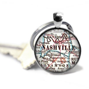 Nashville Keychain, Tennessee map keychain, Nashville map key chain, Custom Tennessee keychains, Customized Keychains, Men Gift Idea, man