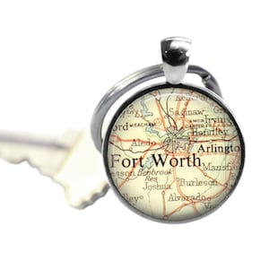 Fort Worth Map Keychain: Texas Travel Gift