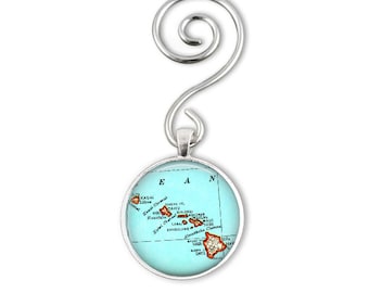 Hawaii Map Christmas Ornament: Custom Travel Gift