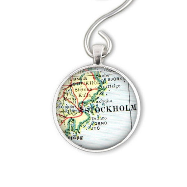 Stockholm Sweden christmas ornament makes a great teacher gift or personalized gift, sweden map ornaments for nana