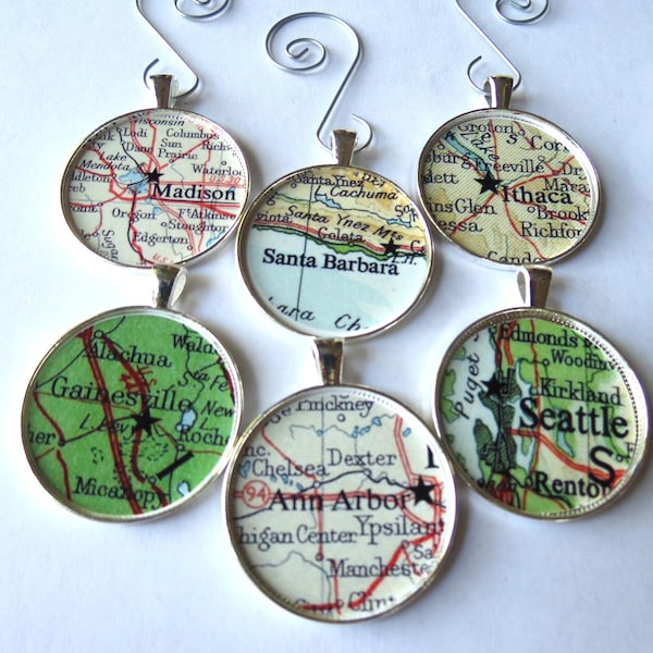 Custom College Town Ornament, University Map Gift, College Ornament, Student Graduate Congrats, University Ornament, State University gift