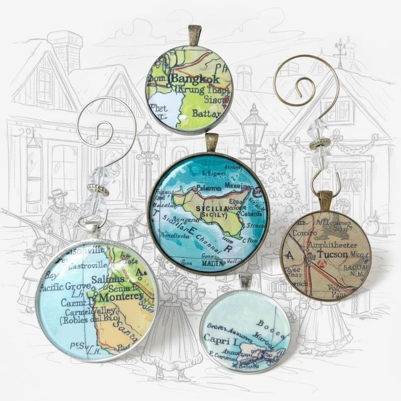 Custom City Map Ornament - Etsy