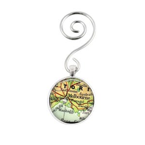 Melbourne Australia Map Ornament, Melbourne keychain, Australia Ornament, Melbourne Ornament, Study Abroad, Travel Ornament, Melbourne Gift