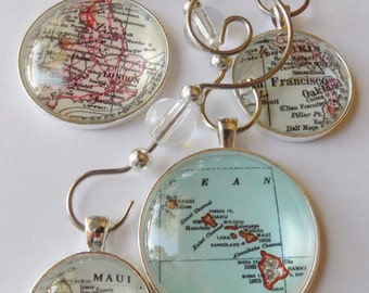 Custom Ornaments, Personalized Map Ornament, Unique pendant map ornament charms, Christmas Ornament, personalized gifts, Stocking Stuffer,