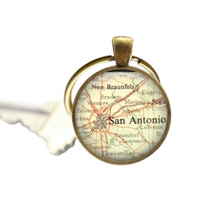 San Antonio Map Keychain: Texas Travel Gift