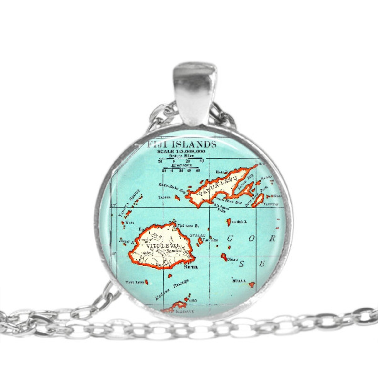 Fiji Necklace Pendant Charm Fiji Islands Map Jewelry Fiji Etsy Canada