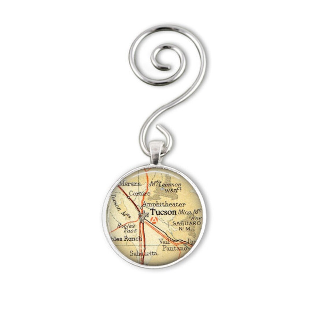 Tucson Map Ornament, University of Arizona Ornament, Tucson Travel